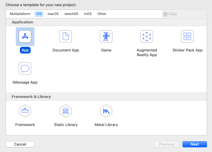 Create a new Xcode project